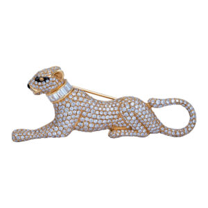 Vintage 4.26 Carats Diamond Panther Brooch