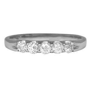 white gold band set with round brilliant diamonds