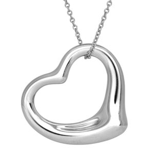 sterling silver open heart pendant