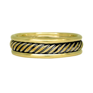 sterling silver and yellow gold band
