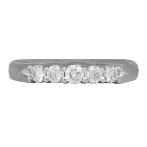white gold band set with round brilliant diamonds