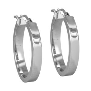 white gold flat hoop earrings