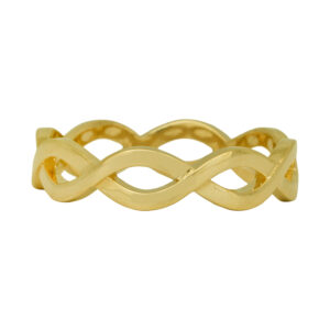 yellow gold infinity wavy band