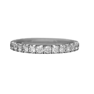 white gold eternity band set with round brilliant diamonds