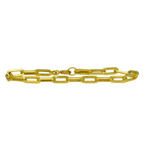 yellow gold paper clip bracelet