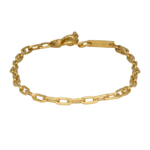 yellow gold paperclip bracelet