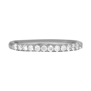 white gold band set with round brilliant diamonds