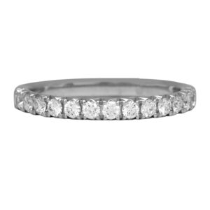 white gold band set with round brilliant diamonds