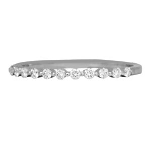 white gold band set with round brilliant diamonds
