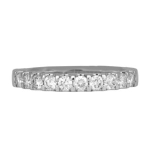 white gold band set with round brilliant diamonds