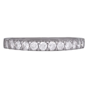 white gold band set with round brilliant diamonds
