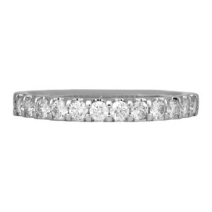 white gold band set with round brilliant diamonds