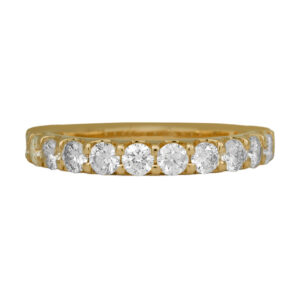 yellow gold band set with round brilliant diamonds