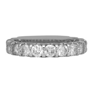 white gold band set with round brilliant diamonds