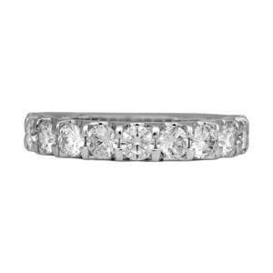 white gold band set with round brilliant diamonds