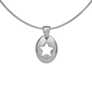 sterling silver pendant with a star stencil