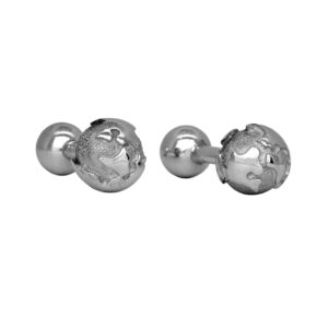 sterling silver globe cufflinks
