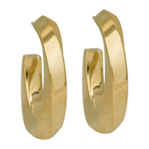 yellow gold Tiffany twisted hoops