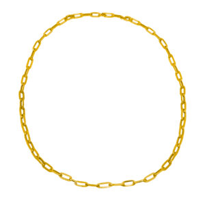 yellow gold paper clip link necklace