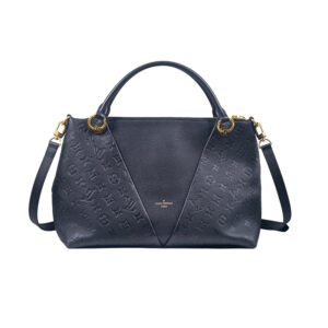 black leather monogram Louis Vuitton handbag