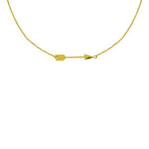 yellow gold arrow station pendant