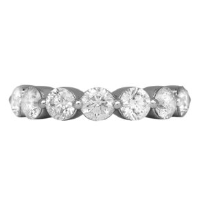 white gold band set with round brilliant diamonds