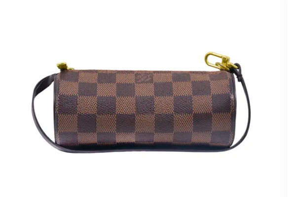 a Vintage canvas Louis Vuitton Damier Ebene Mini Papillon pochette handbag