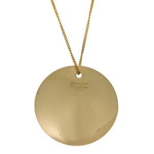 yellow gold Tiffany disc pendant