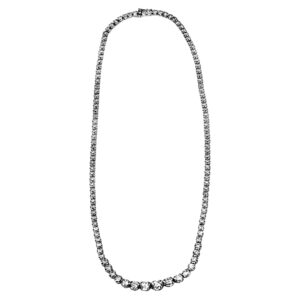 platinum tennis necklace set with round and graduated round diamonds