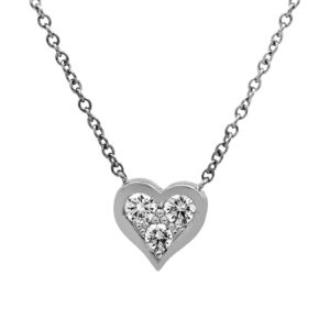 tiffany white gold heart pendant set with 3 round diamonds