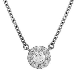 white gold pendant set with round diamonds