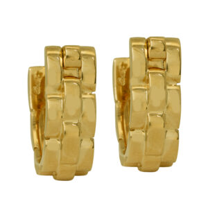 yellow gold watch-link type cufflinks