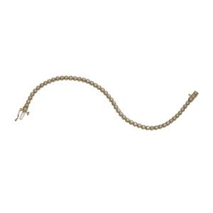 yellow gold tennis bracelet set with round brilliant diamonds