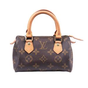 small brown canvas Louis Vuitton clutch handbag