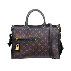 brown monogram canvas and blue leather Louis Vuitton Popincourt handbag