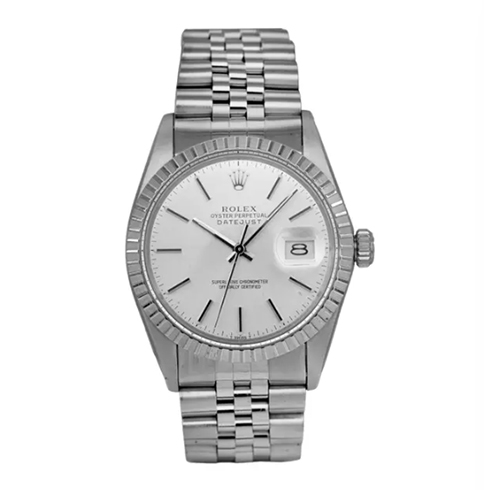 an image of a silver Rolex Datejust watch.