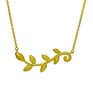 Vintage 18k yellow gold Tiffany & Co. Paloma Picasso Olive Leaf necklace on an 18” chain.