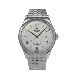 Pre-owned Tudor 1926 watch, 39mm in stainless steel with a white dial, folding clasp, and automatic movement with card.