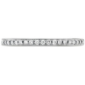 New platinum Hearts On Fire Signature band set with 0.05 carats of round brilliant earth-mined diamonds.