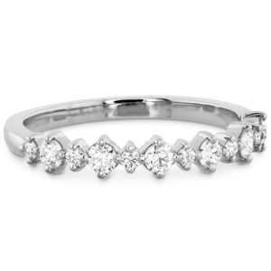 New 18k white gold Hearts On Fire Gracious Classic band set with 0.37 carats of round brilliant earth-mined diamonds.