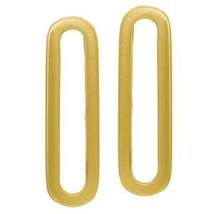 Vintage 18k yellow gold oval link earrings.