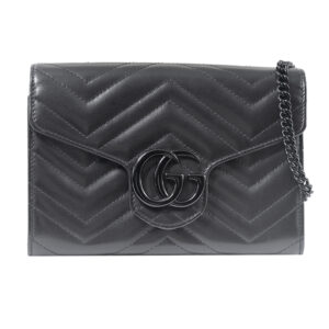 Vintage Gucci GG Marmont black leather crossbody handbag with box & dustcover.