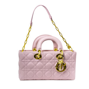 Vintage Dior Lady D-Joy pink leather shoulder bag with straps, dust bag & box.