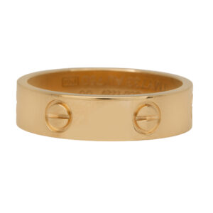 Vintage 18k yellow gold Cartier Love ring, with box & papers.