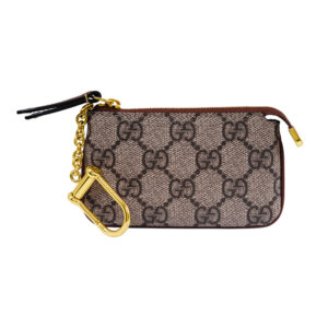 Vintage Gucci GG Supreme canvas key pouch with dust bag and box.