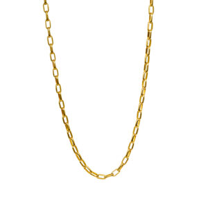 Vintage 14k yellow gold 20" paper clip link necklace.