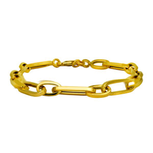 Vintage 14k yellow gold paper clip bracelet.