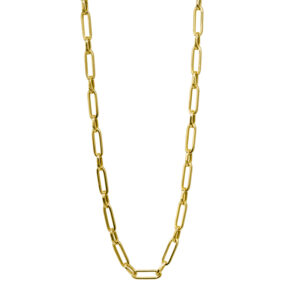 Vintage 14k yellow gold 18" paper clip chain necklace.