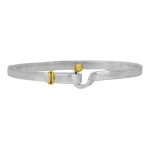 Vintage sterling silver & 18k yellow gold Tiffany & Co. Hook & Eye bangle.