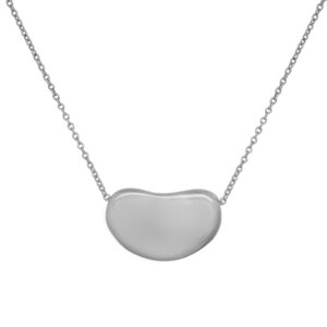 Vintage sterling silver Tiffany & Co. Elsa Peretti Bean pendant on an 18" cable chain.